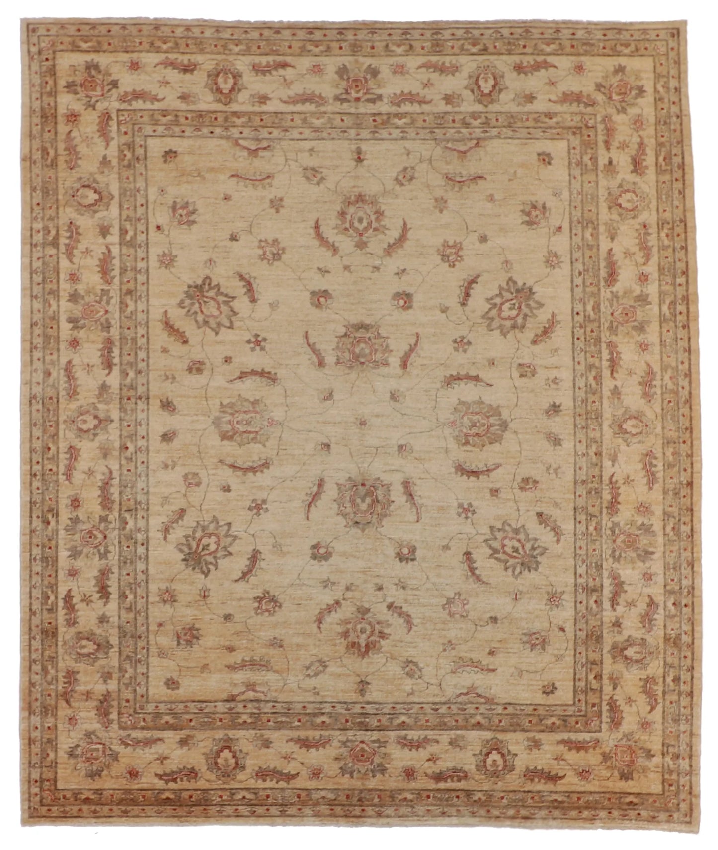 W 8.2 L 9.8 Ziegler Mahal 100% Wool Hand-Woven All-Over Design - 52533
