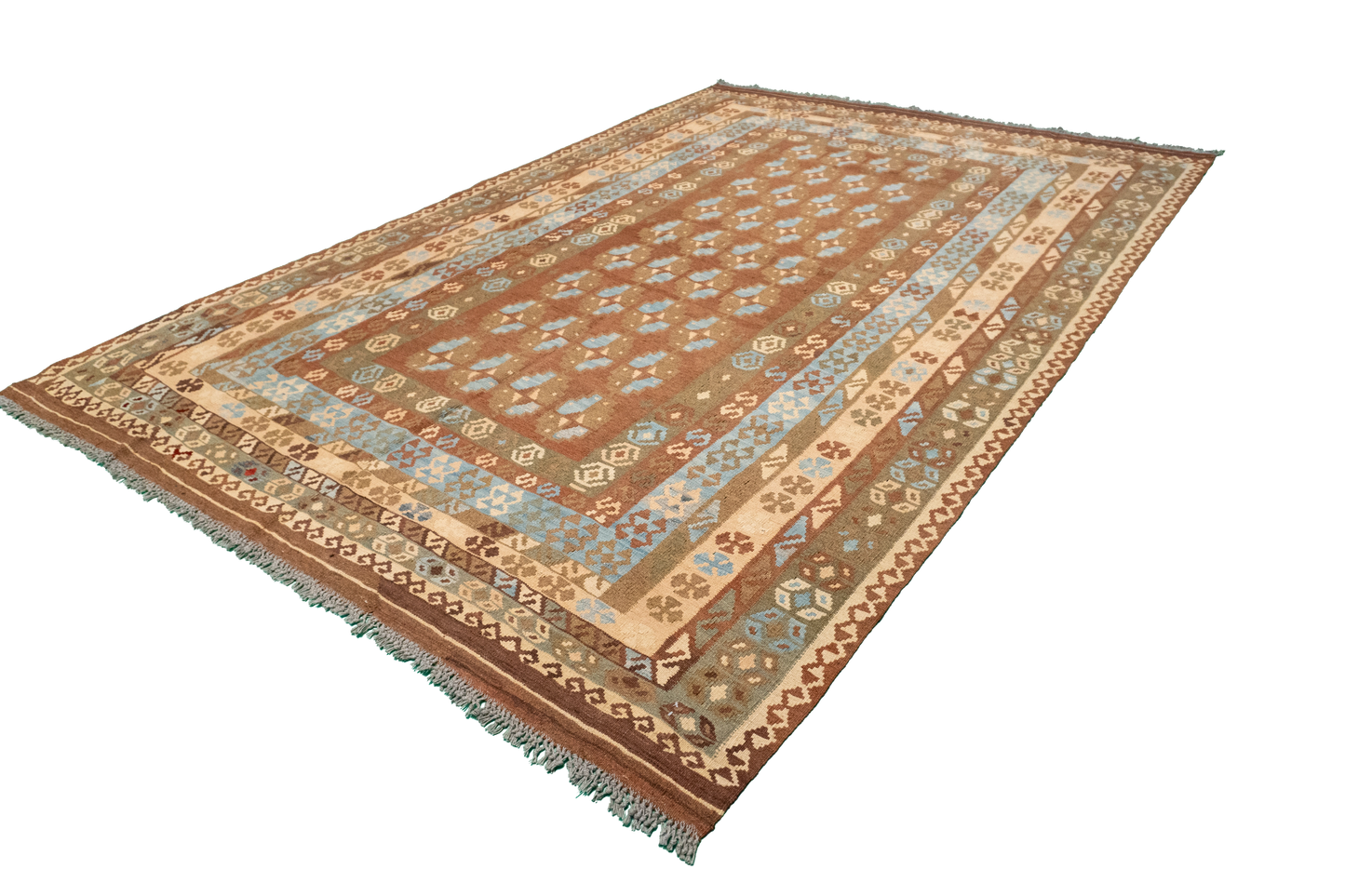 W 6.8 - L 9.10 - Kilim Wool All Over Rectangle - Finest Hand-Made Quality Wool - 52547