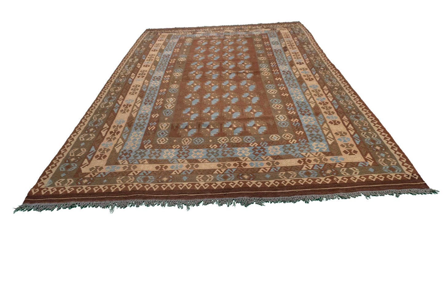W 6.8 - L 9.10 - Kilim Wool All Over Rectangle - Finest Hand-Made Quality Wool - 52547