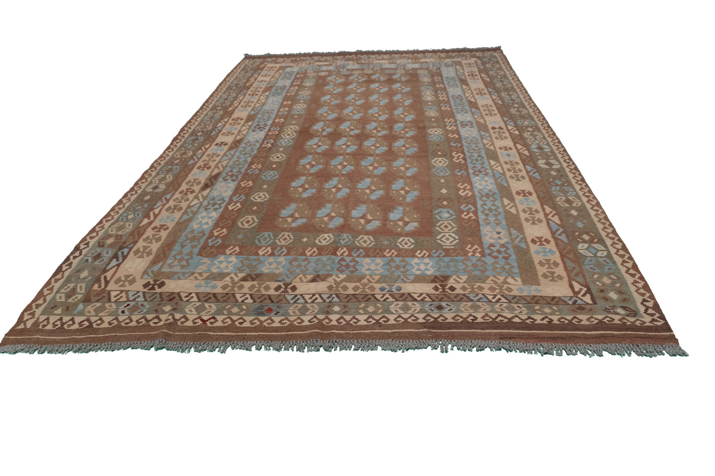 W 6.8 - L 9.10 - Kilim Wool All Over Rectangle - Finest Hand-Made Quality Wool - 52547