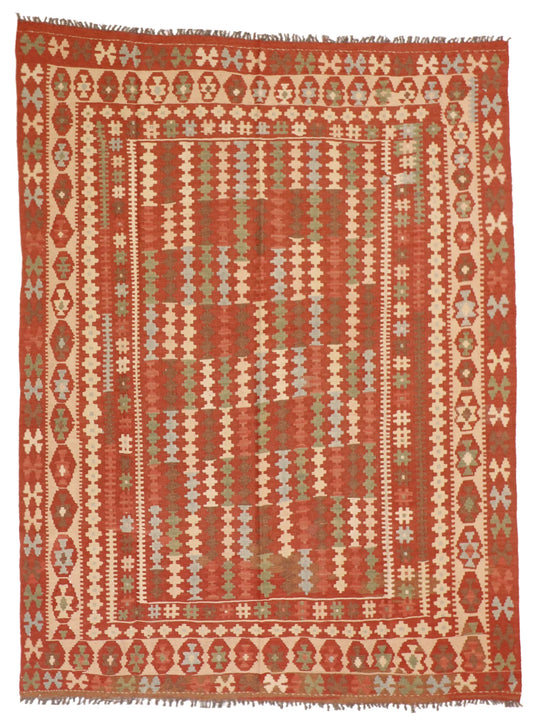 6.2 x 8.2 - Kilim Wool All Over Rectangle - Finest Hand-Knotted Quality Wool — 52552