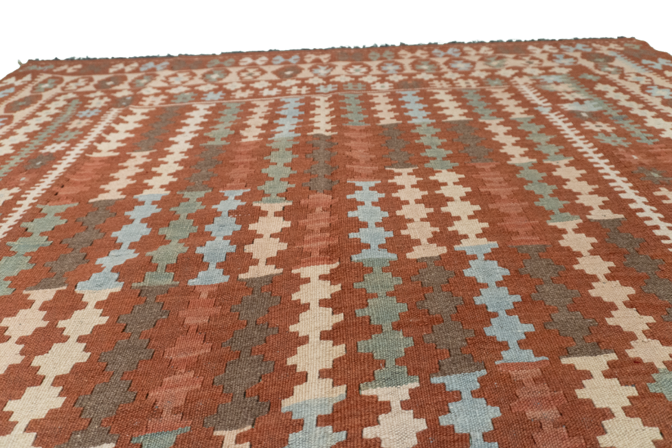 W 6.2 L 8.2 Kilim 100% Wool Hand-Woven All-Over Design - 52552