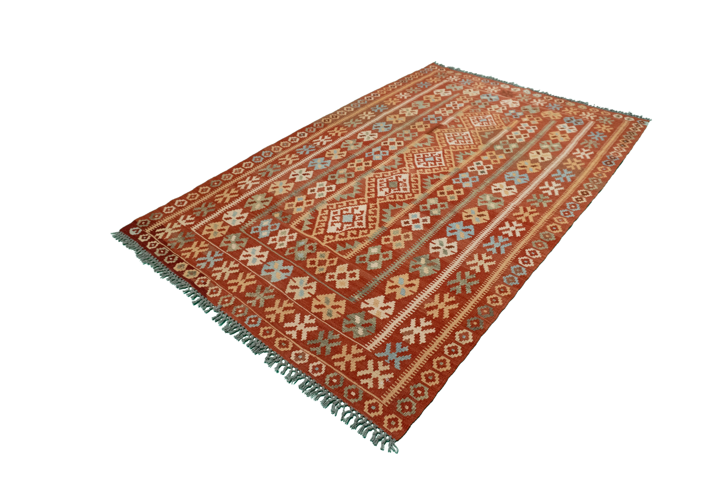W 4.2 - L 6.6 - Kilim Wool All Over Rectangle - Finest Hand-Made Quality Wool - 52556