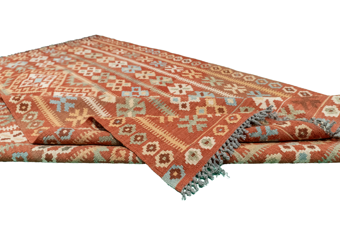 W 4.2 - L 6.6 - Kilim Wool All Over Rectangle - Finest Hand-Made Quality Wool - 52556