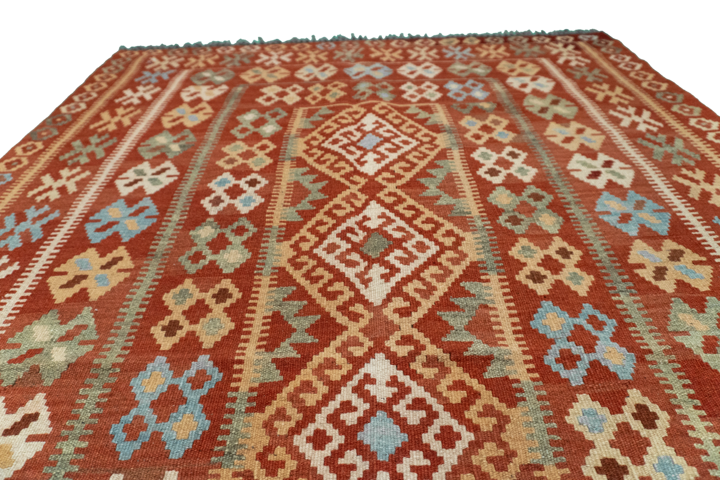W 4.2 - L 6.6 - Kilim Wool All Over Rectangle - Finest Hand-Made Quality Wool - 52556