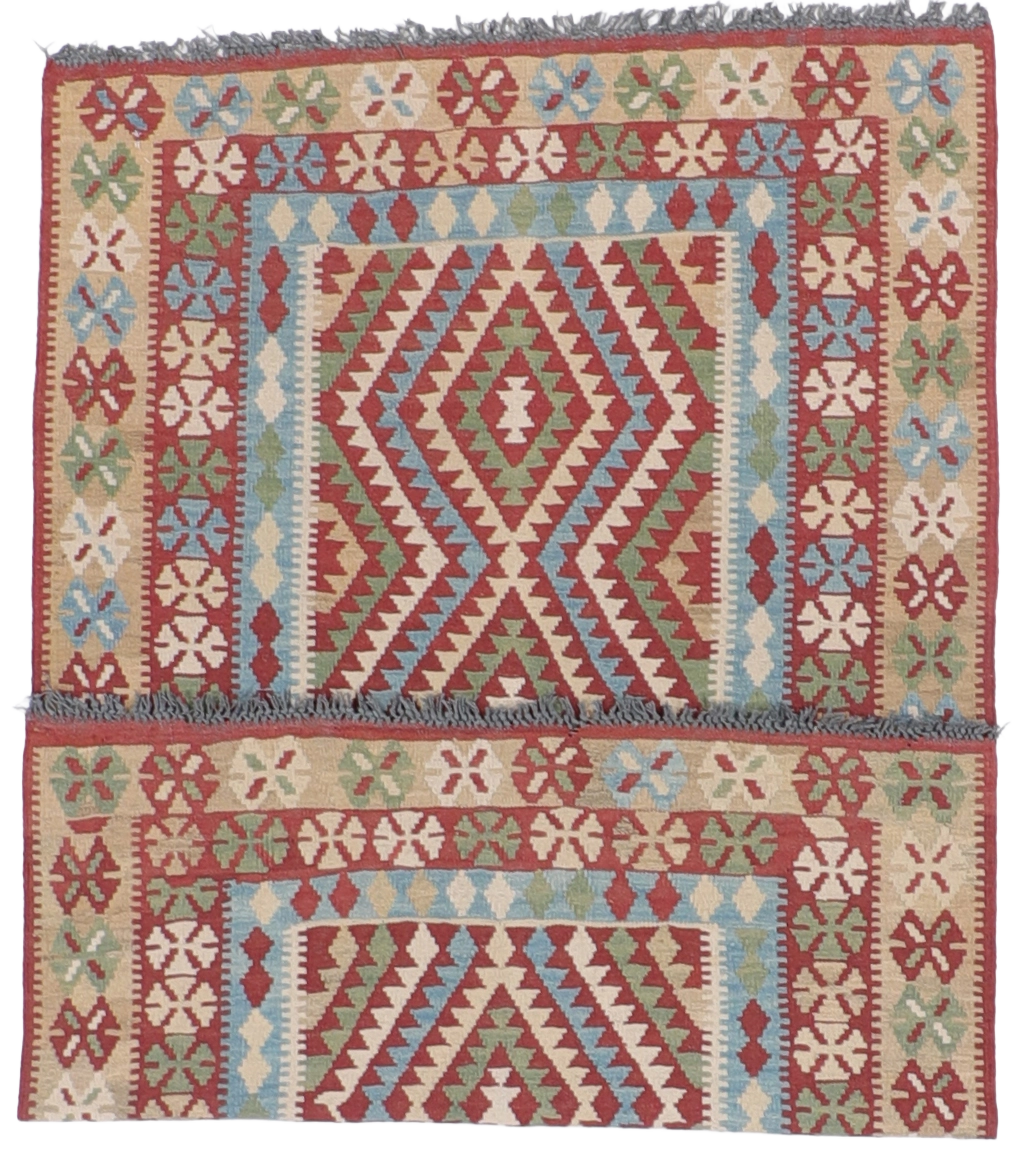 W 4.1 L 6.4 Kilim 100% Wool Hand-Woven - 52563