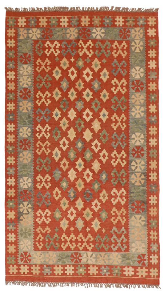 3.9 x 6.7 - Kilim Wool All Over Rectangle - Finest Hand-Knotted Quality Wool — 52571