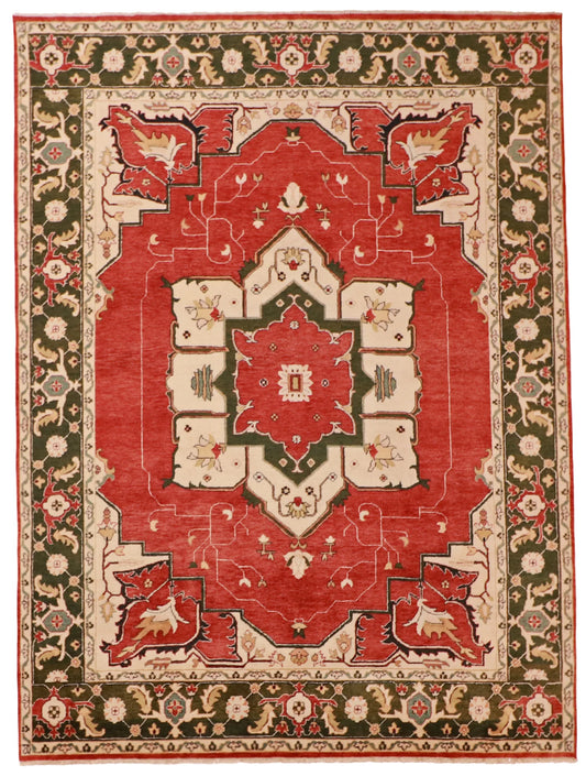 8.9 x 11.9 - Serapie Fine Geometric Rectangle - Hand Woven Rug — 52585