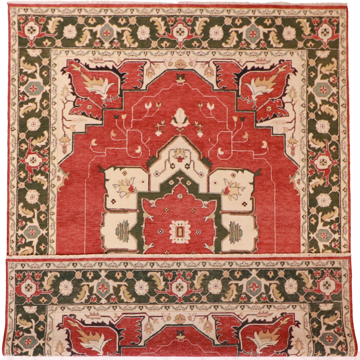 W 8.9 L 11.9 Serapie 100% Wool Hand-Woven Geometric Design - 52585