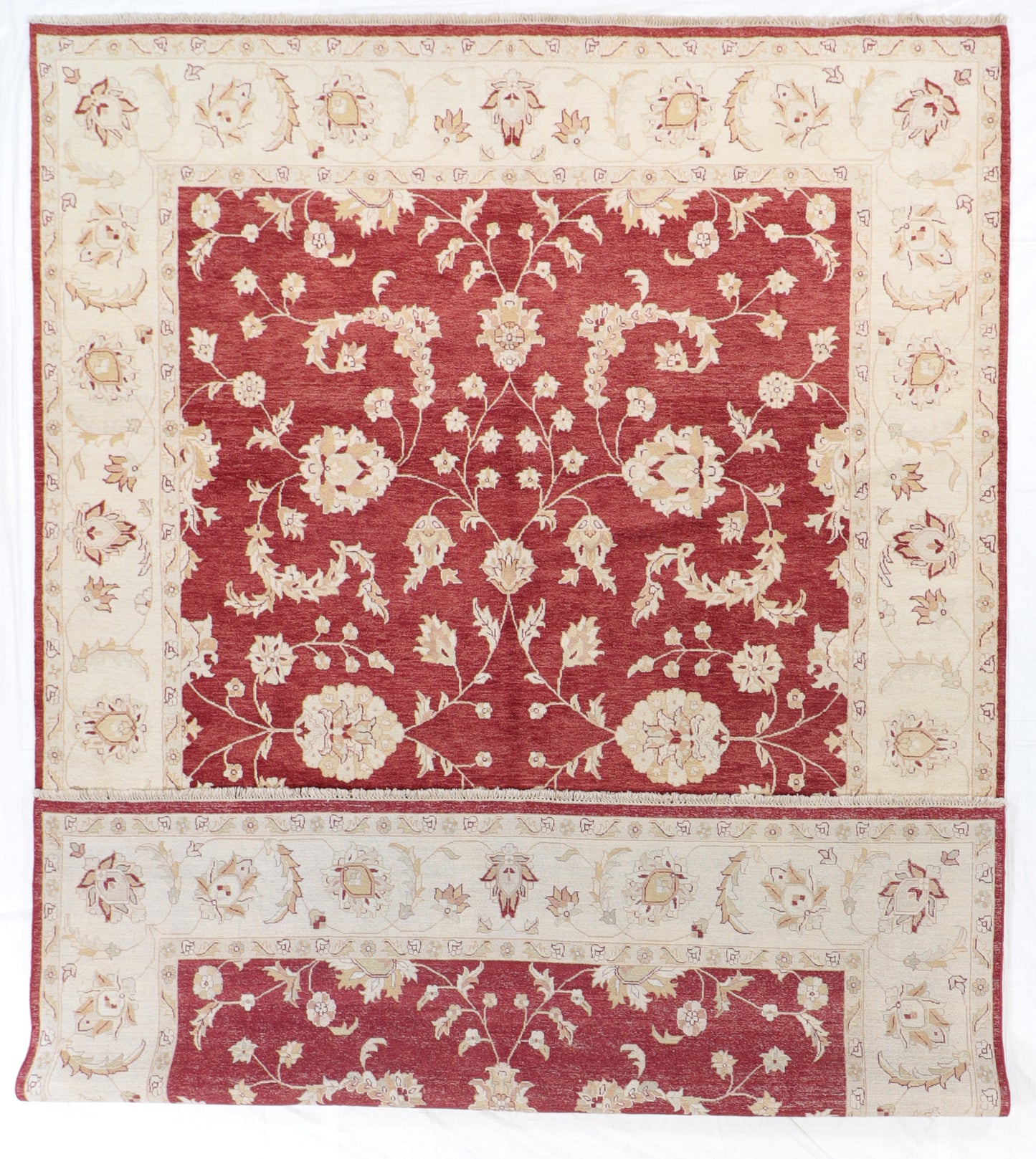 W 10 - L 14.4 - Frahan Fine/Wool All Over Rectangle - Finest Hand-Knotted Quality Wool - 52587