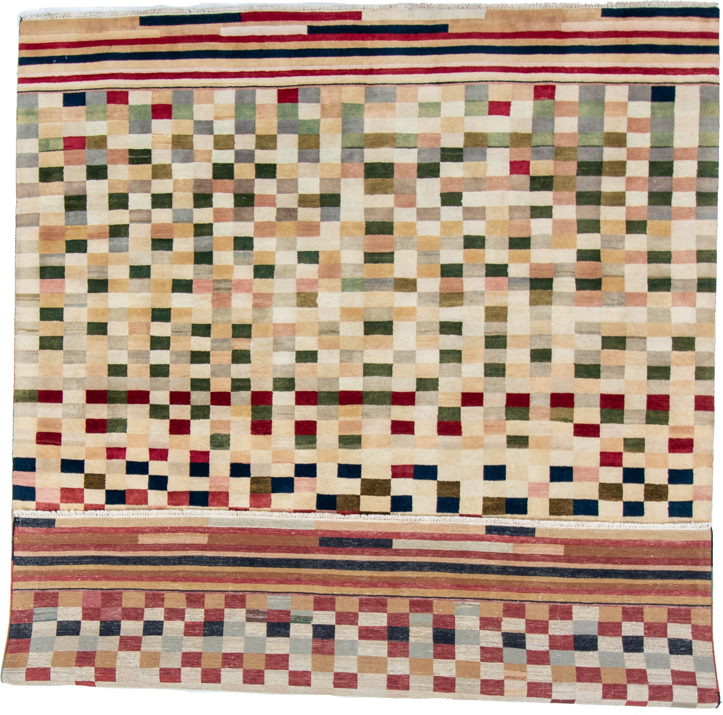 W 8.1 L 10.1 Modern 100% Wool Hand-Woven All-Over Design - 52615