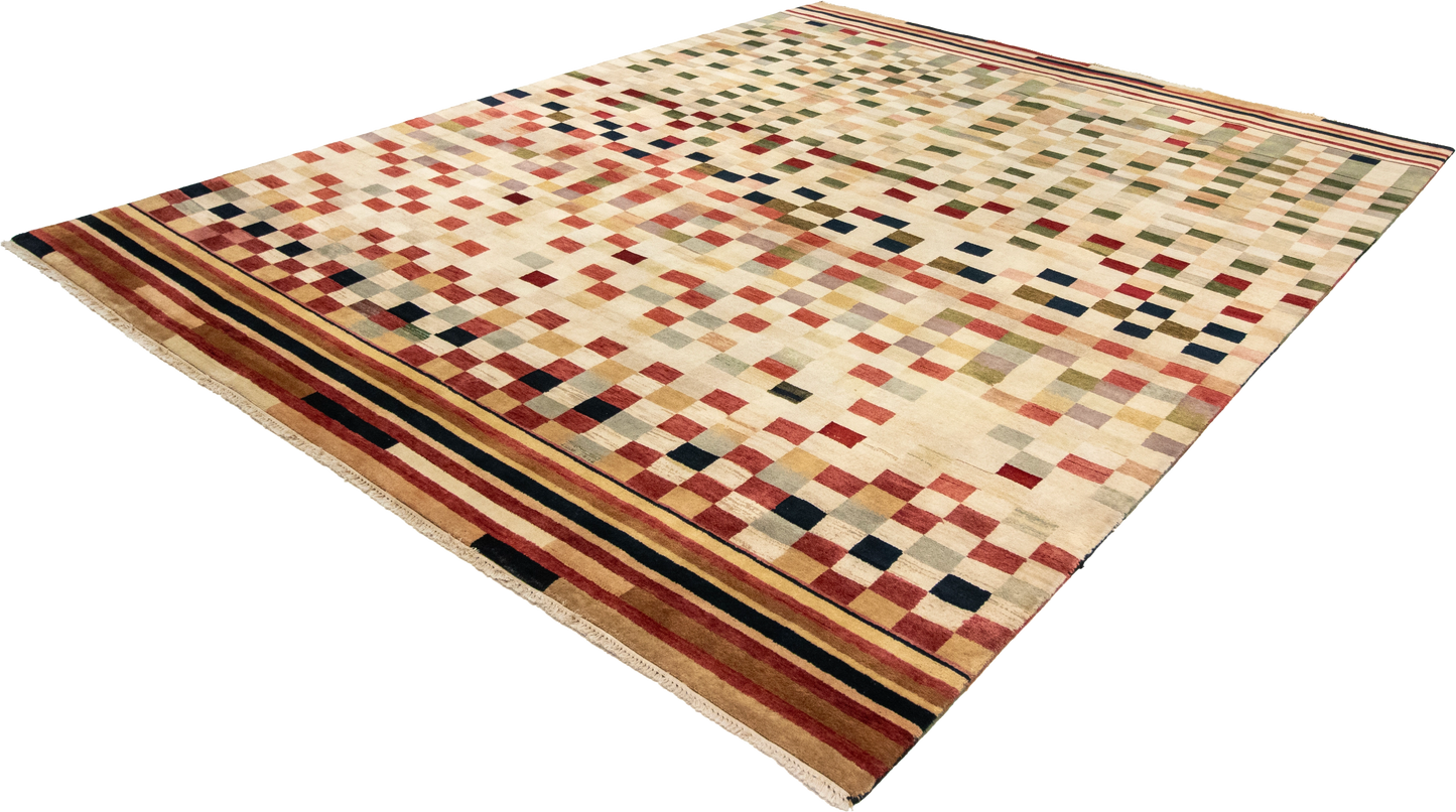 W 8.1 L 10.1 Modern 100% Wool Hand-Woven All-Over Design - 52615