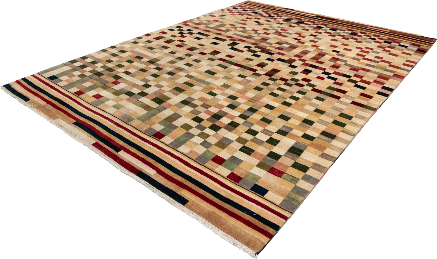 W 8.1 L 10.1 Modern 100% Wool Hand-Woven All-Over Design - 52615