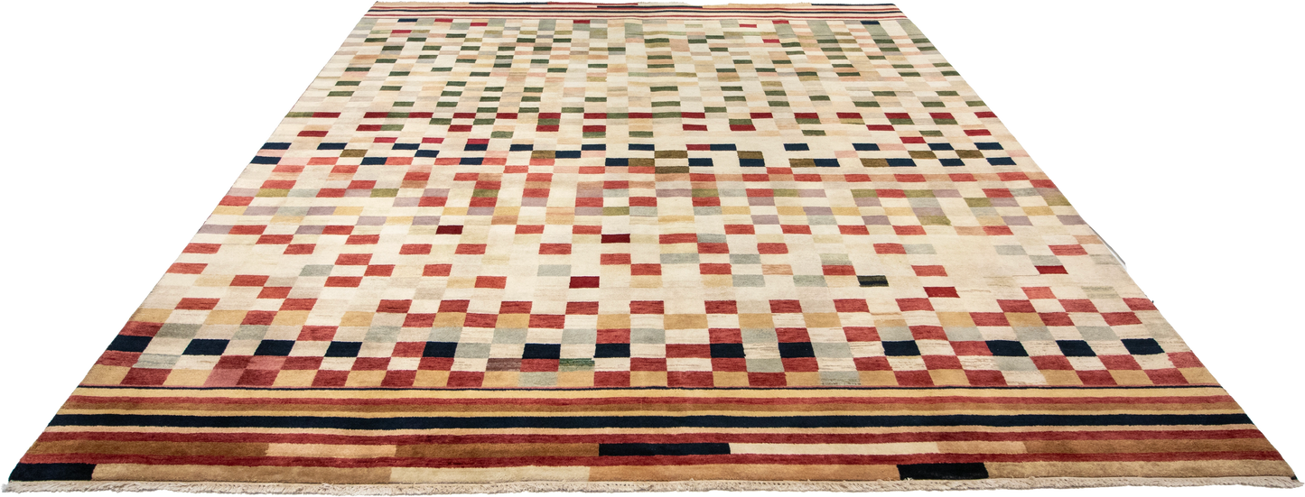W 8.1 L 10.1 Modern 100% Wool Hand-Woven All-Over Design - 52615