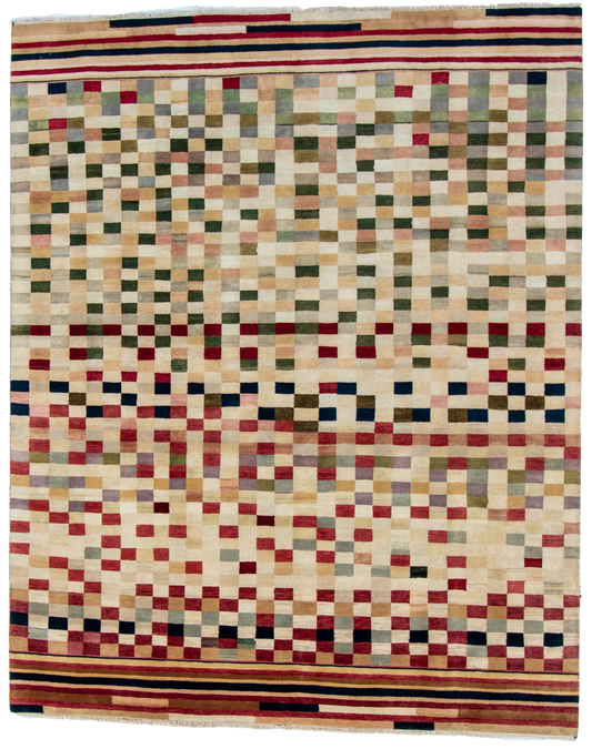 W 8.1 L 10.1 Modern 100% Wool Hand-Woven All-Over Design - 52615