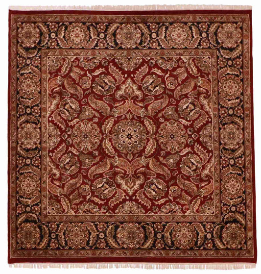 7.1 x 7.11 - Kashan Wool Traditional Square - Finest Hand-Knotted Quality Wool — 52653