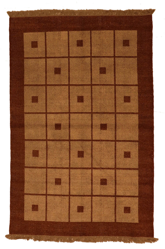 W 4 L 6 Kilim 100% Wool Hand-Woven All-Over Design - 52698