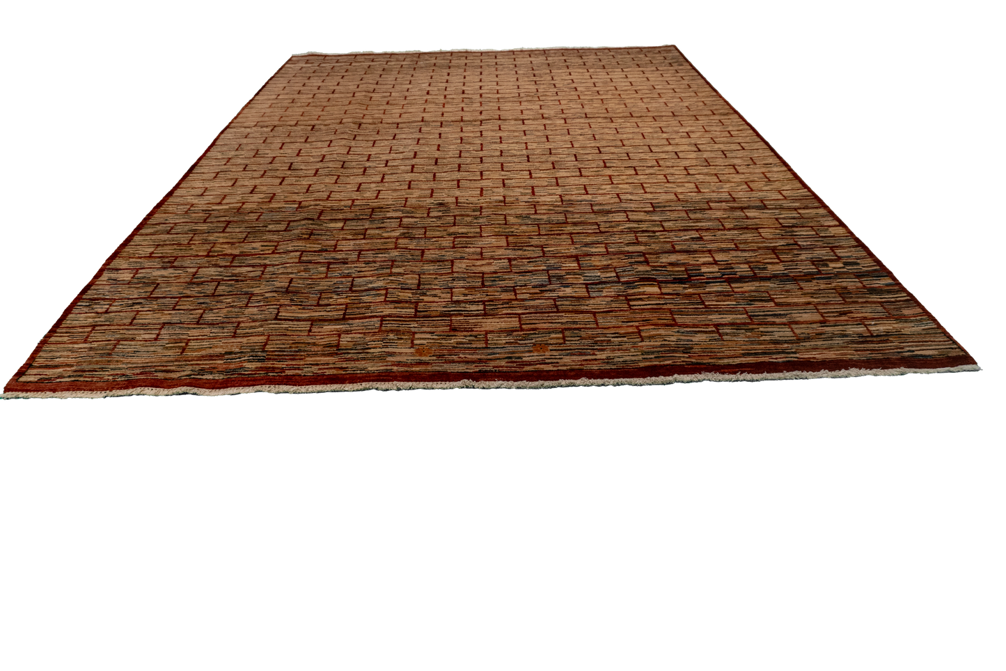 W 7.11 L 10.4 Zig-Zag 100% Wool Hand-Woven All-Over Design - 52960