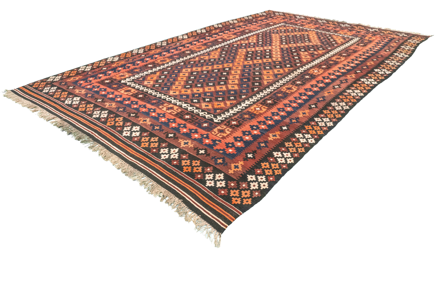 W 8 L 12.7 Kilim 100% Wool Hand-Woven All-Over Design - 52986