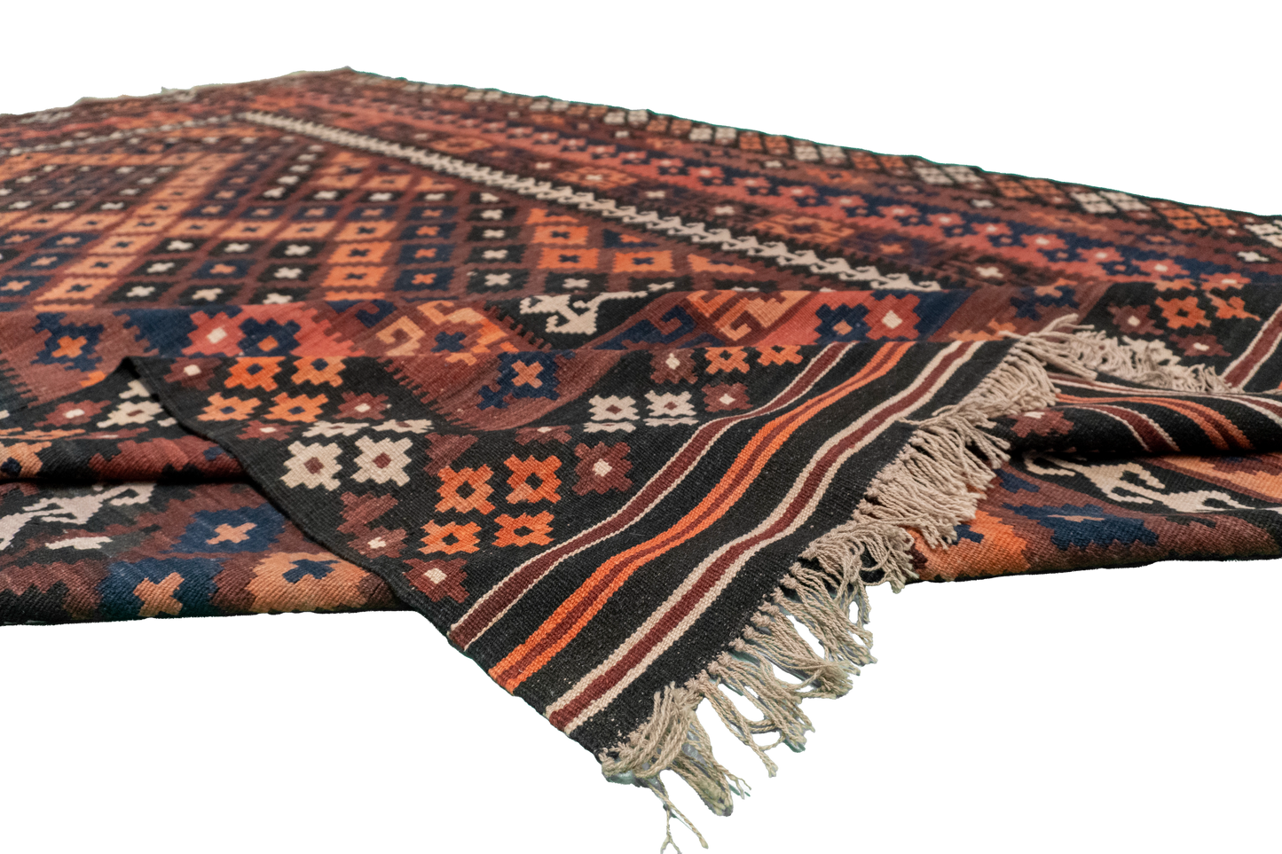 W 8 L 12.7 Kilim 100% Wool Hand-Woven All-Over Design - 52986