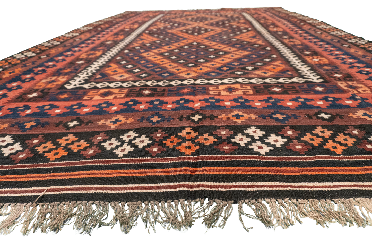 W 8 L 12.7 Kilim 100% Wool Hand-Woven All-Over Design - 52986
