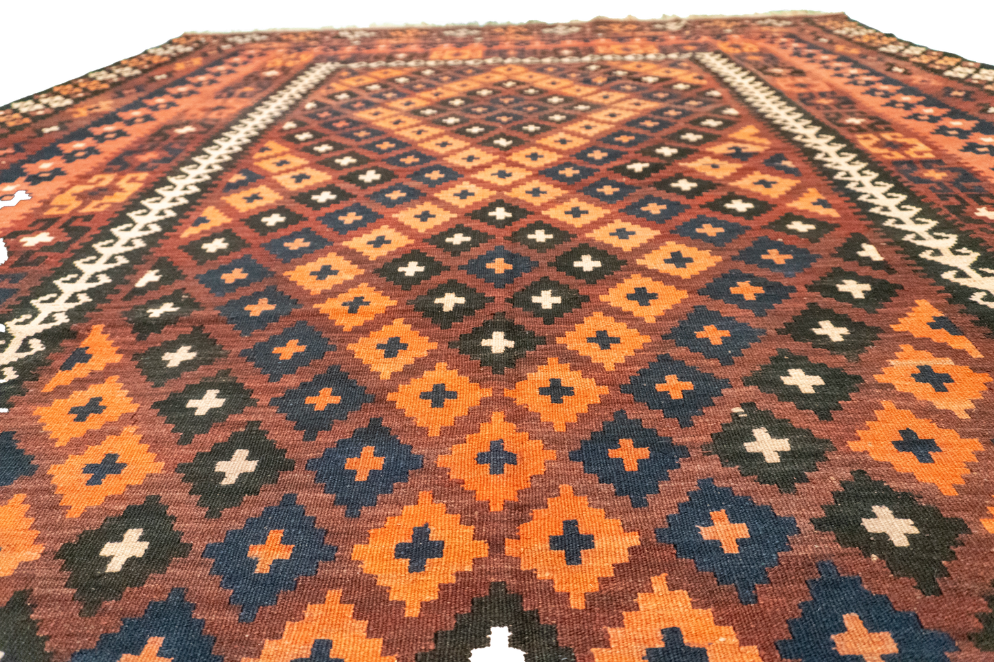 W 8 L 12.7 Kilim 100% Wool Hand-Woven All-Over Design - 52986