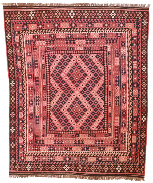 8.7 x 10.5 - Kilim Fine All Over Rectangle - Finest Hand-Knotted Quality Wool — 52987