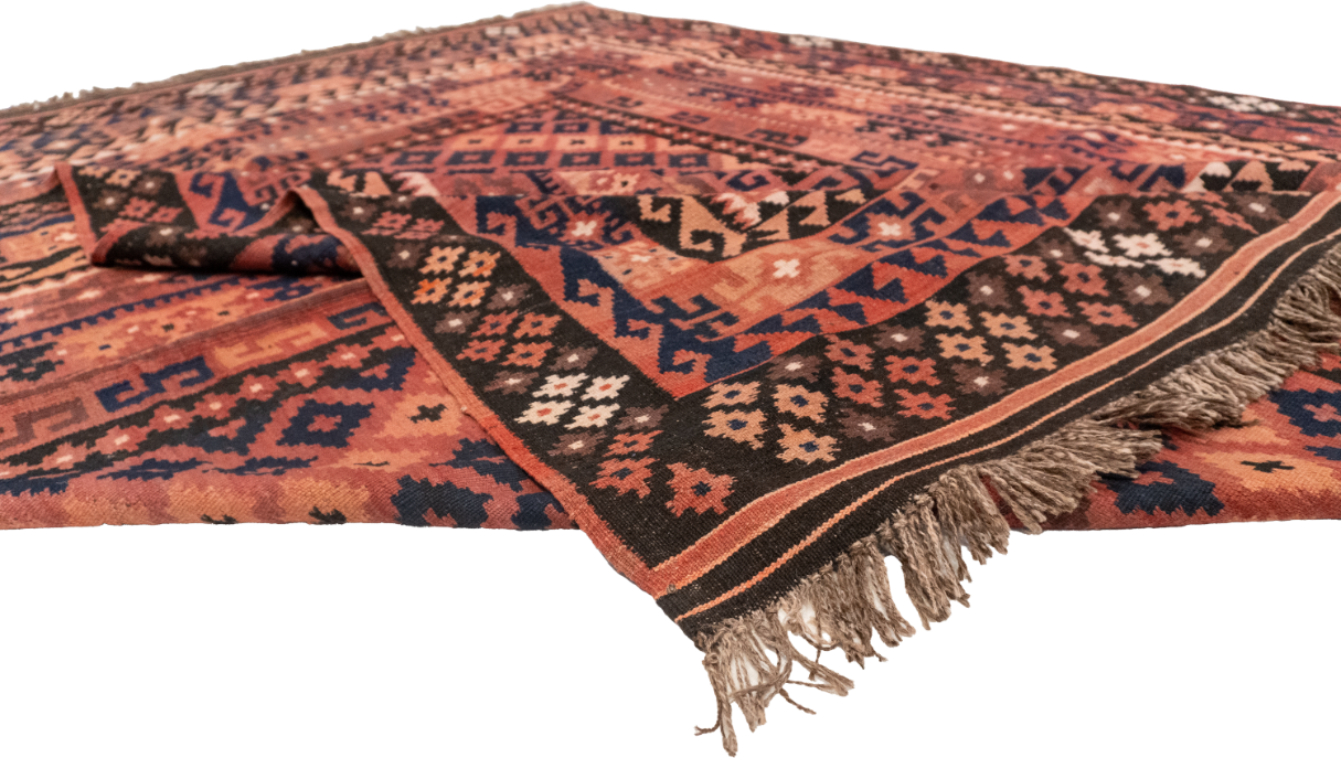 W 8.7 L 10.5 Kilim 100% Wool Hand-Woven All-Over Design - 52987