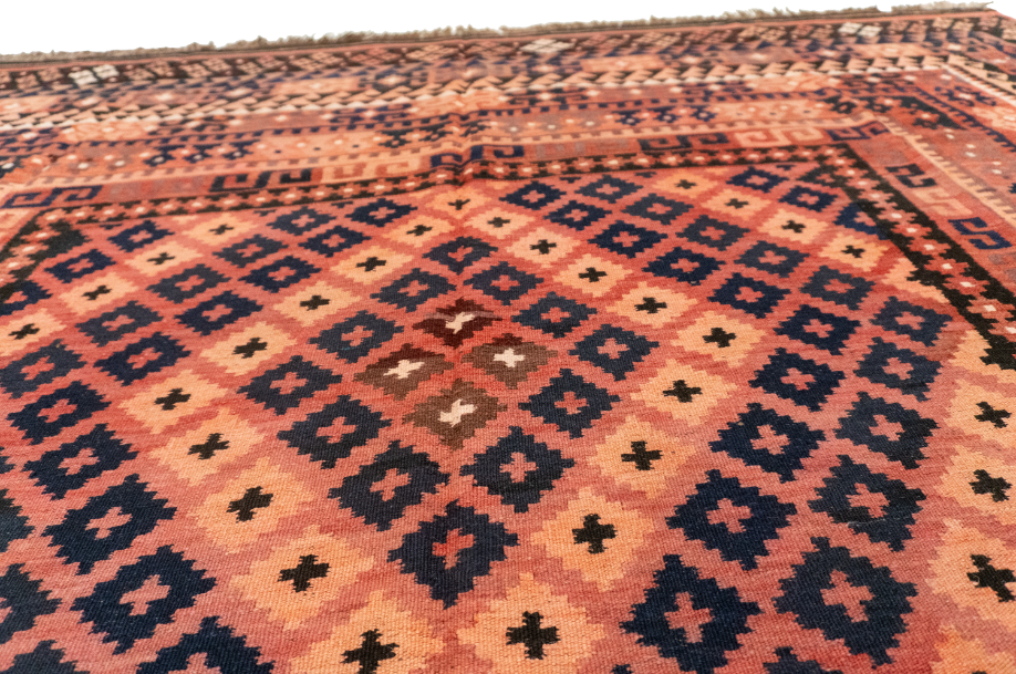 W 8.7 L 10.5 Kilim 100% Wool Hand-Woven All-Over Design - 52987