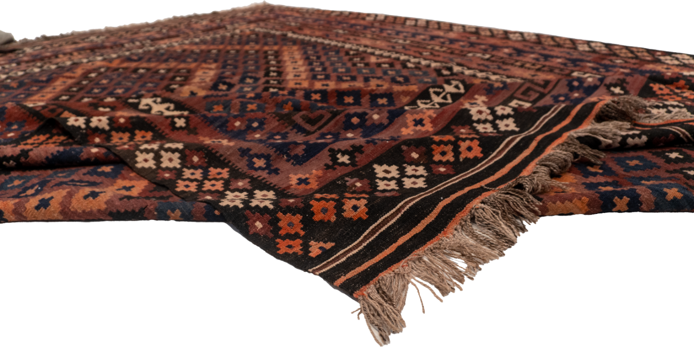 W 9.8 - L 11.10 - Kilim Fine All Over Rectangle - Finest Hand-Made Quality Wool - 52988