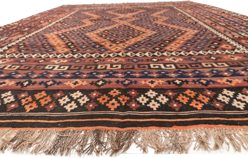 W 9.8 - L 11.10 - Kilim Fine All Over Rectangle - Finest Hand-Made Quality Wool - 52988