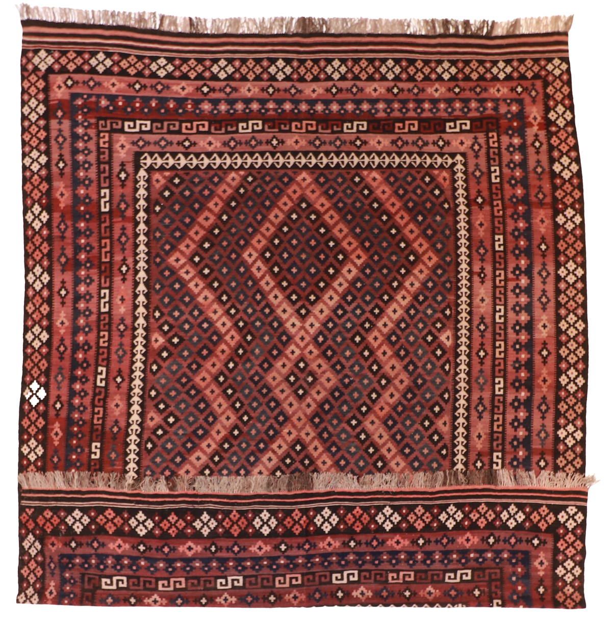W 9.8 L 11.10 Kilim 100% Wool Hand-Woven All-Over Design - 52988