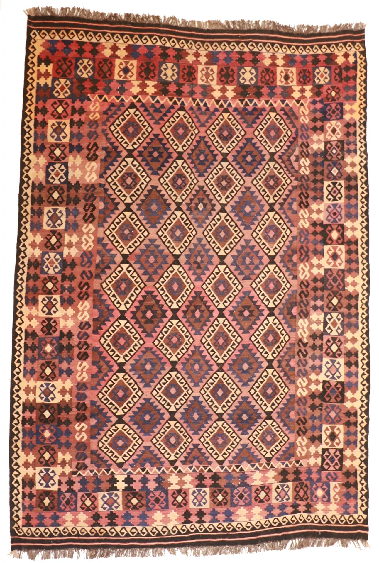 8.4 x 12.2 - Kilim Fine All Over Rectangle - Finest Hand-Made Quality Wool — 52989