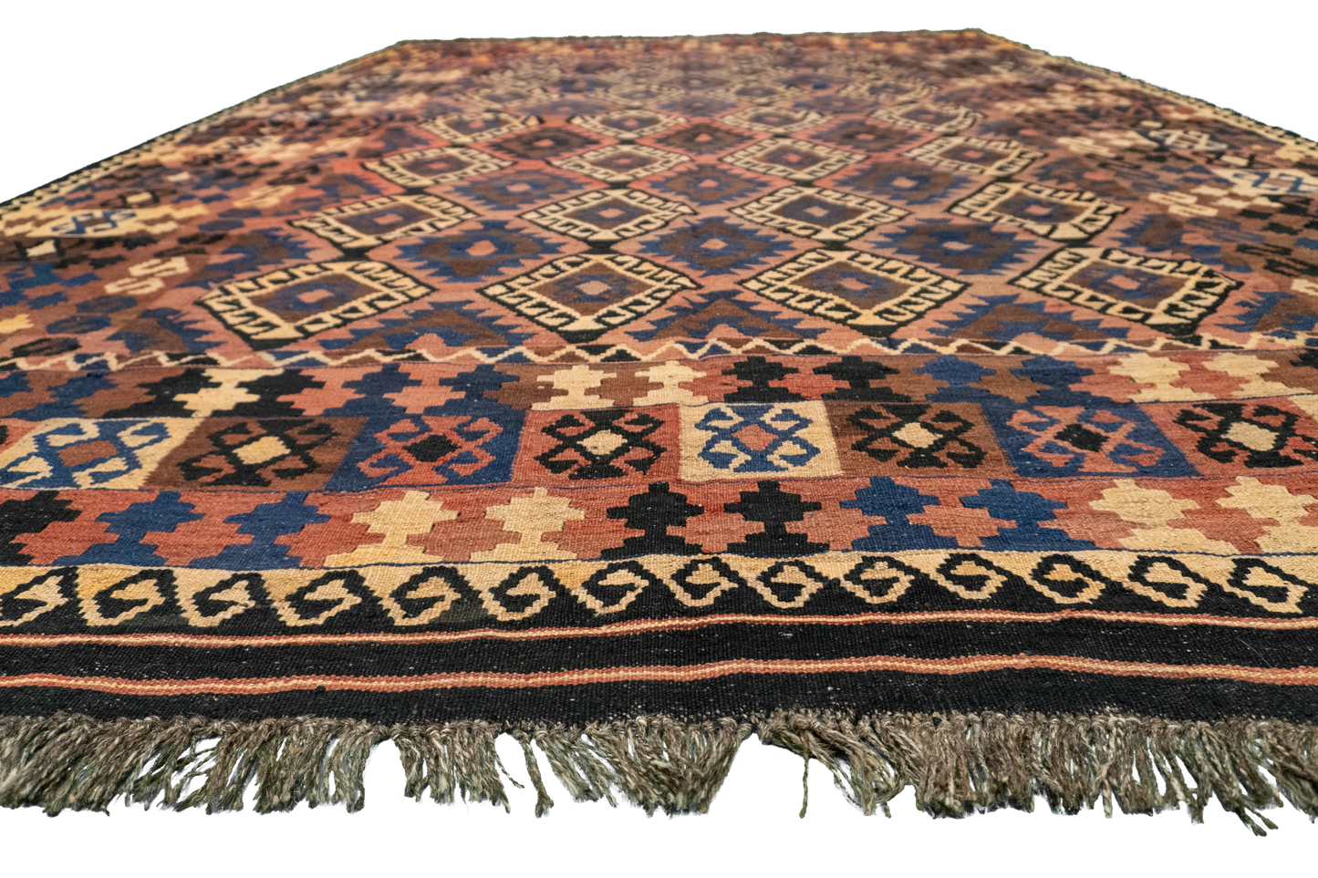 W 8.4 L 12.2 Kilim 100% Wool Hand-Woven All-Over Design - 52989