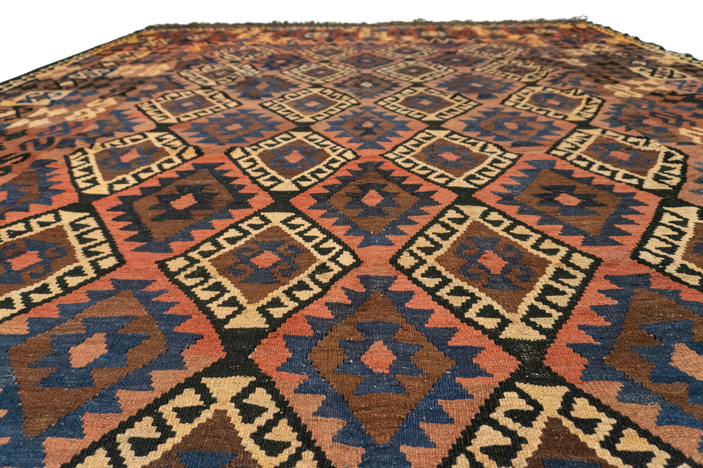 W 8.4 L 12.2 Kilim 100% Wool Hand-Woven All-Over Design - 52989