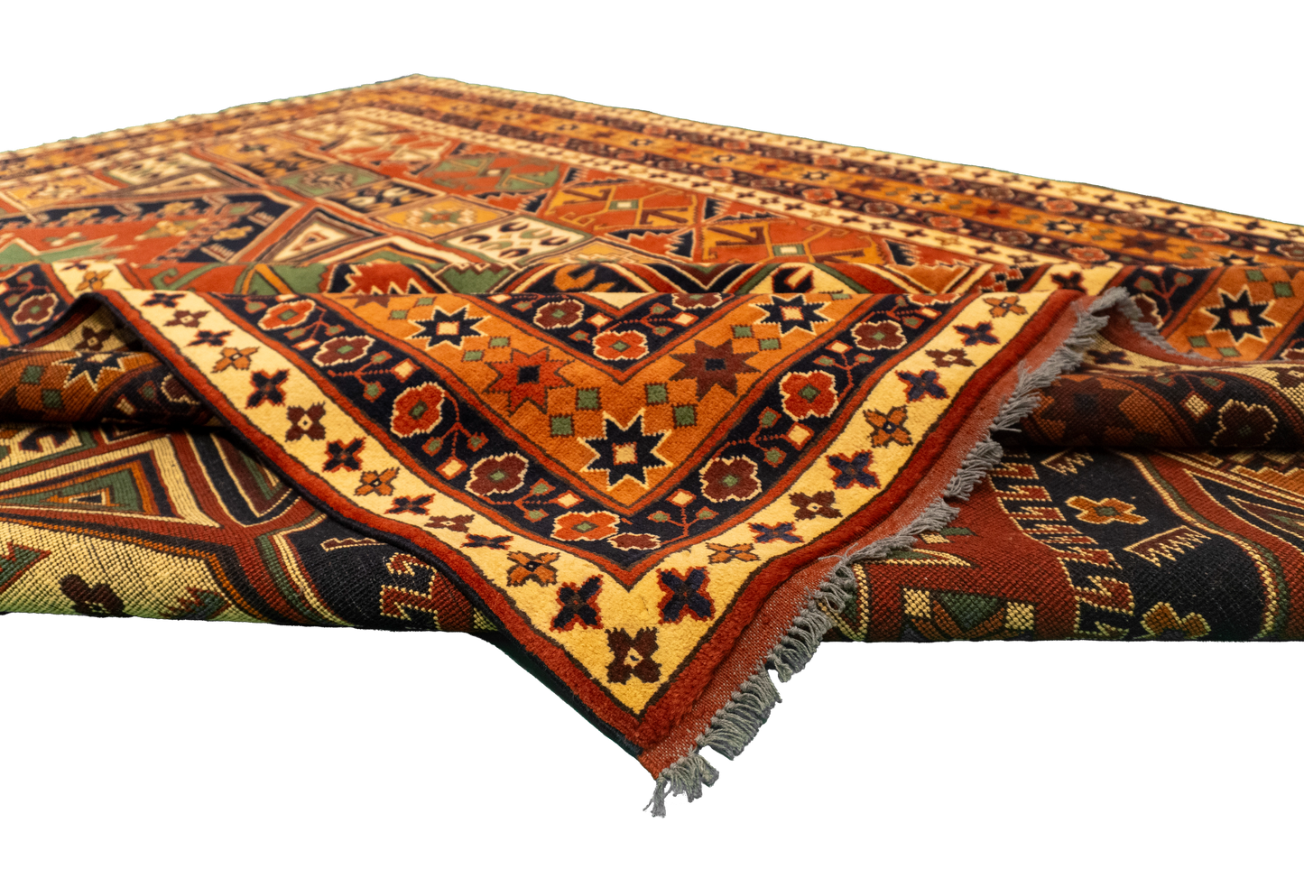 W 7.8 L 9.9 Jozan 100% Wool Hand-Woven Geometric Design - 53002