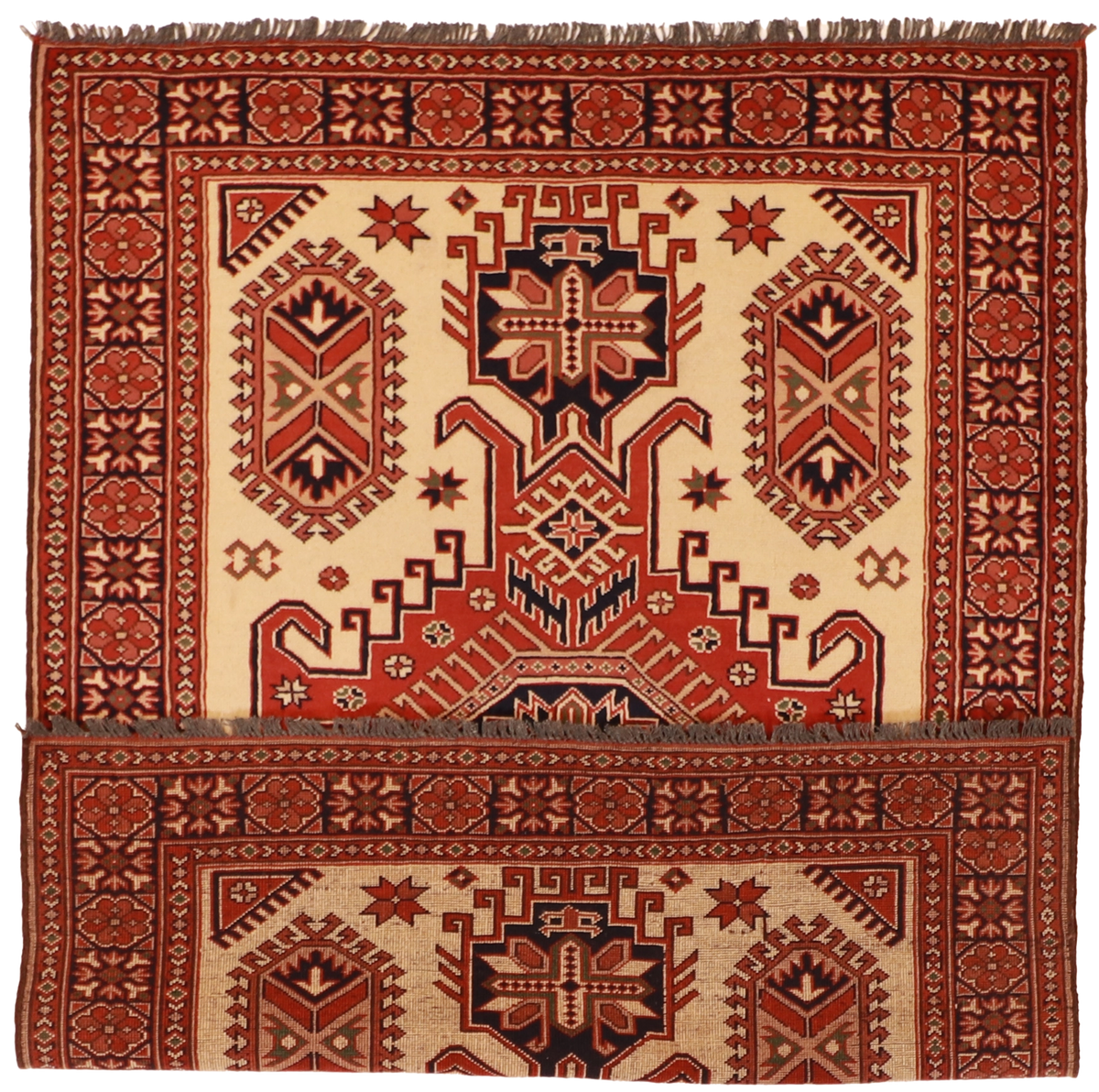 W 4.2 L 5.8 Ahar 100% Wool Hand-Woven All-Over Design - 53008