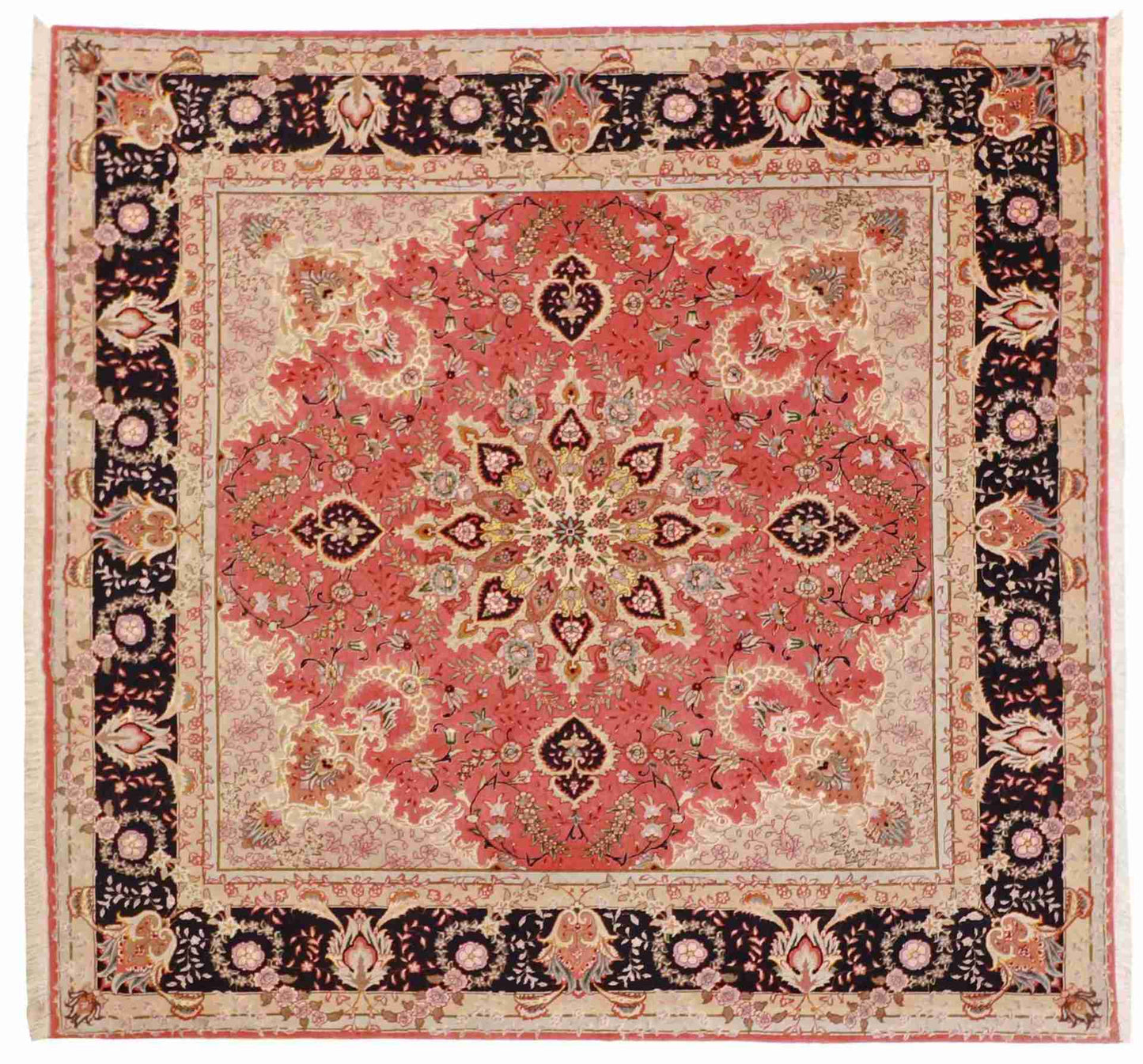 6.6 x 6.10 - Tabriz Wool/Silk Traditional Rectangle - Finest Hand-Knotted Quality Wool — 53020
