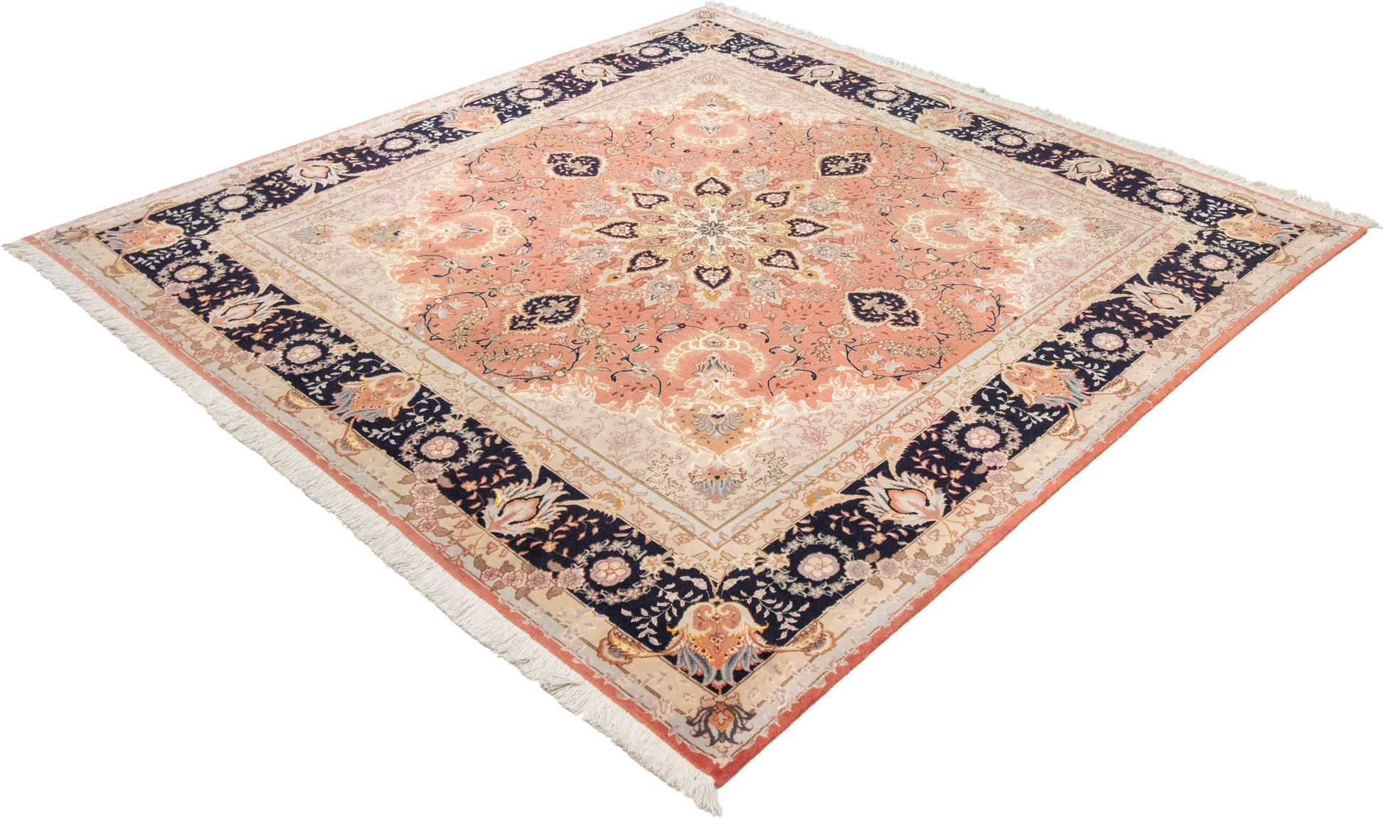 W 6.6 L 6.10 Tabriz Silk And Wool Blend Hand-Woven Medallion Design - 53020