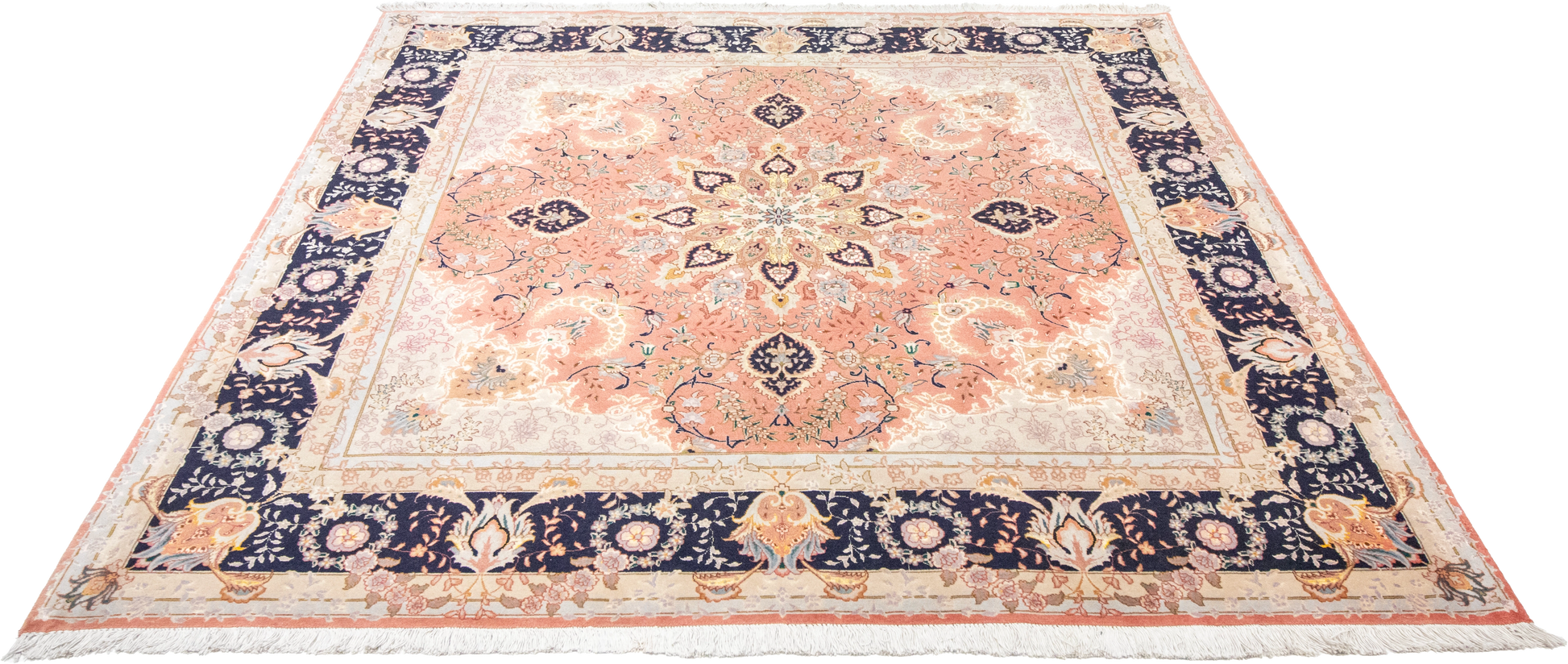W 6.6 L 6.10 Tabriz Silk And Wool Blend Hand-Woven Medallion Design - 53020