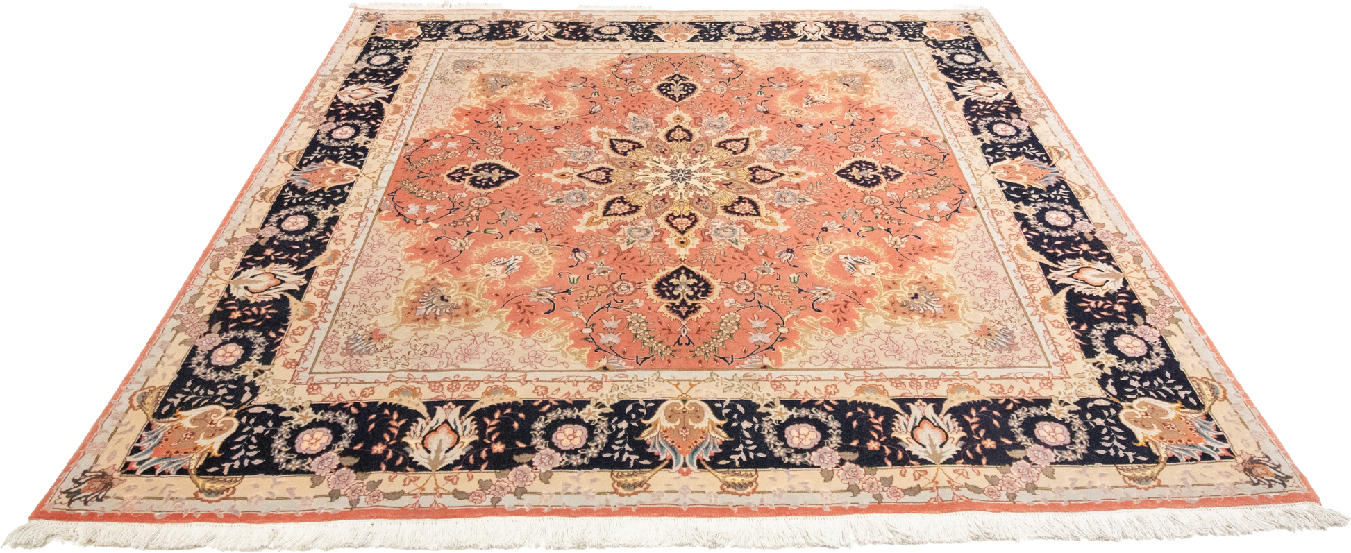 W 6.6 L 6.10 Tabriz Silk And Wool Blend Hand-Woven Medallion Design - 53020