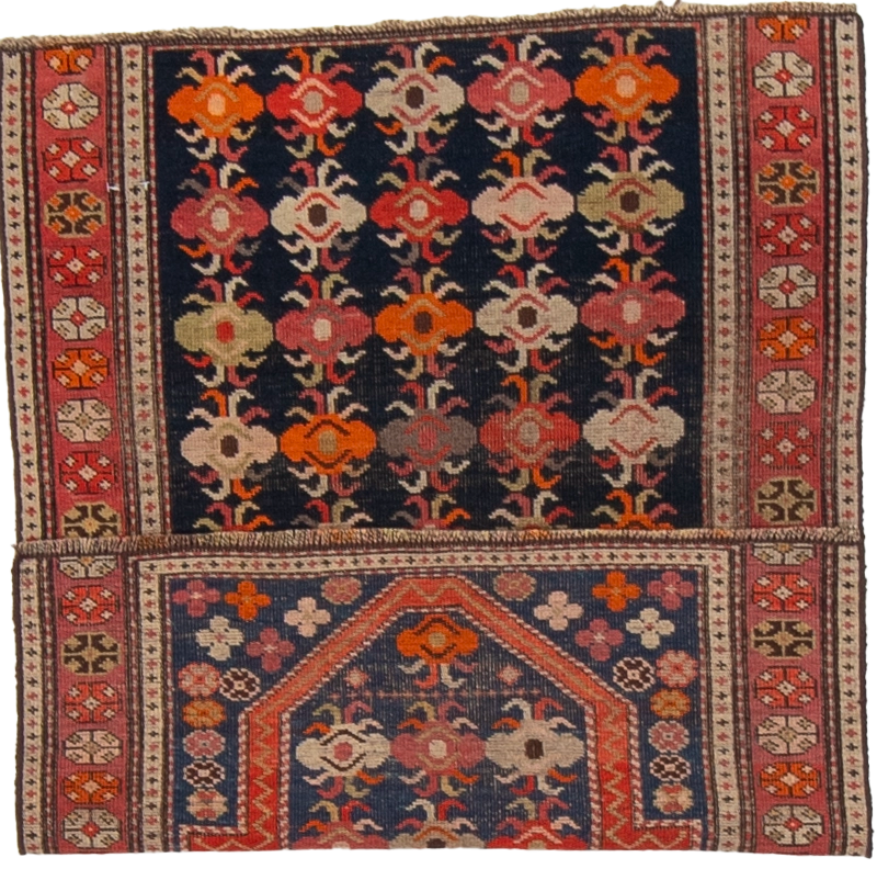 W 2.10 L 3.9 Kazak Antique 100% Wool Hand-Woven Geometric Design - 53022
