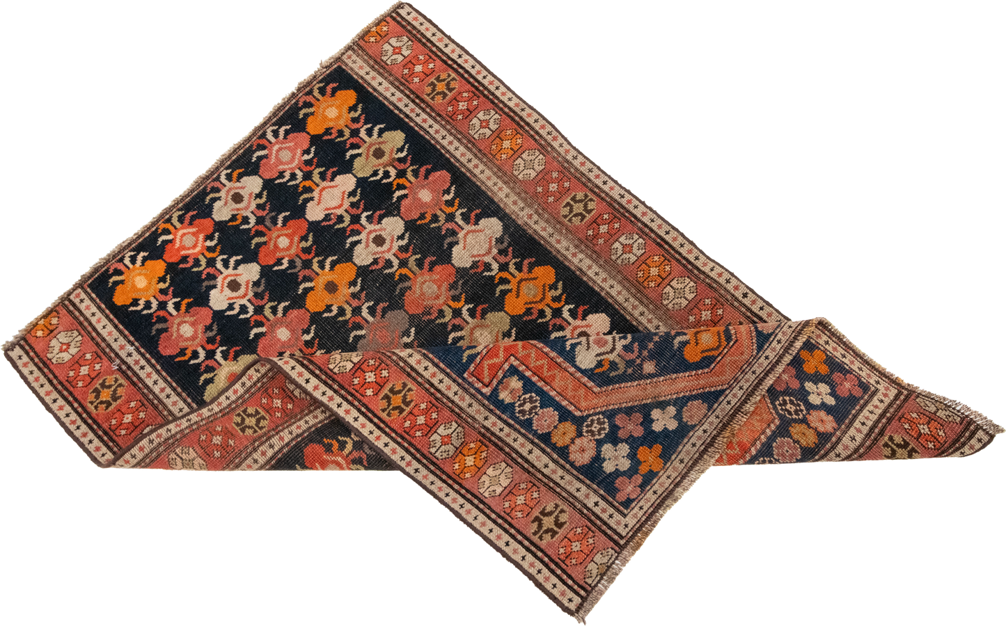 W 2.10 L 3.9 Kazak Antique 100% Wool Hand-Woven Geometric Design - 53022