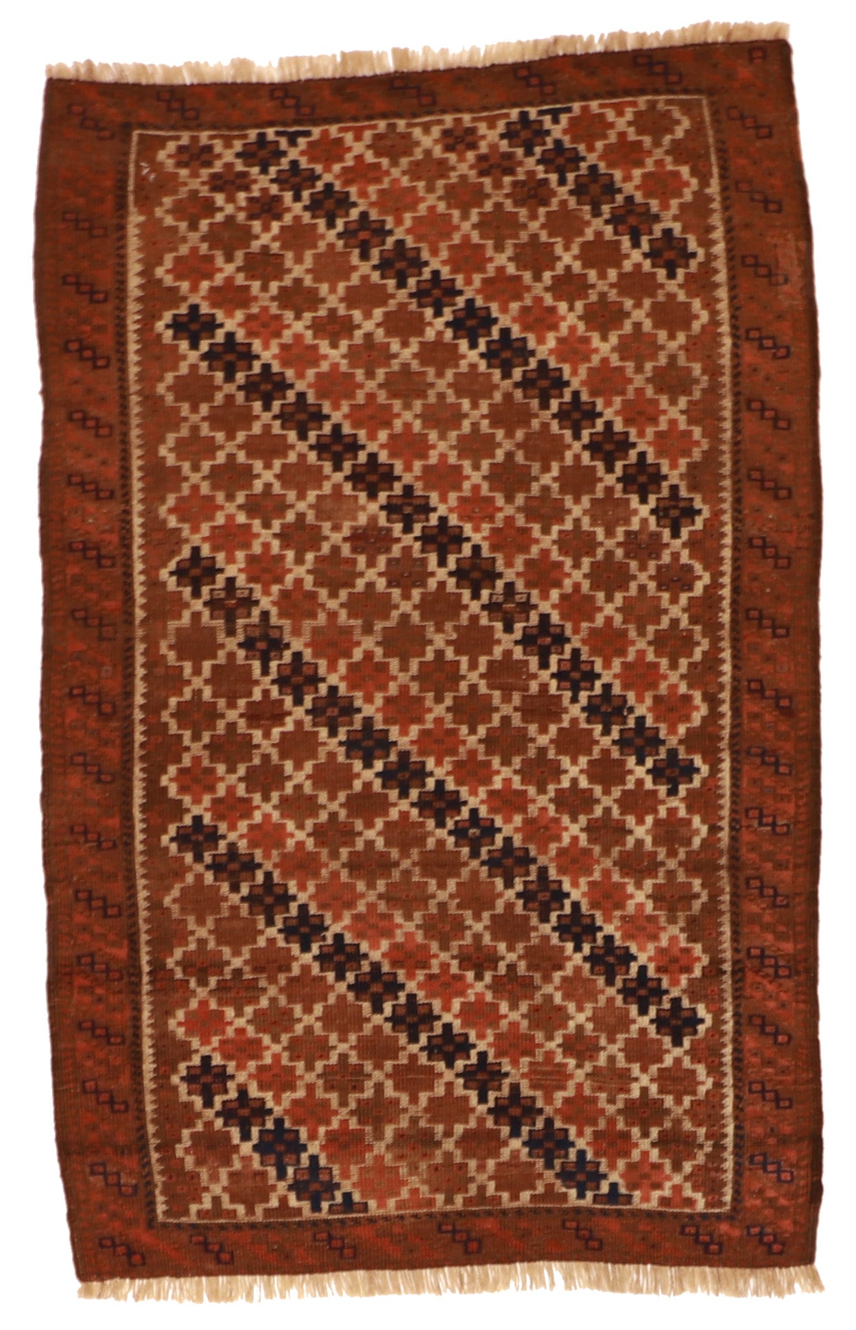 W 3.2 L 5 Baluch Antique 100% Wool Hand-Woven All-Over Design - 53134