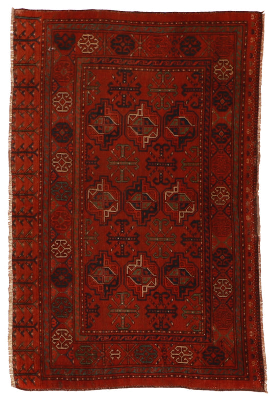 W 4.5 L 2.11 Tekeh Antique 100% Wool Hand-Woven All-Over Design - 53138