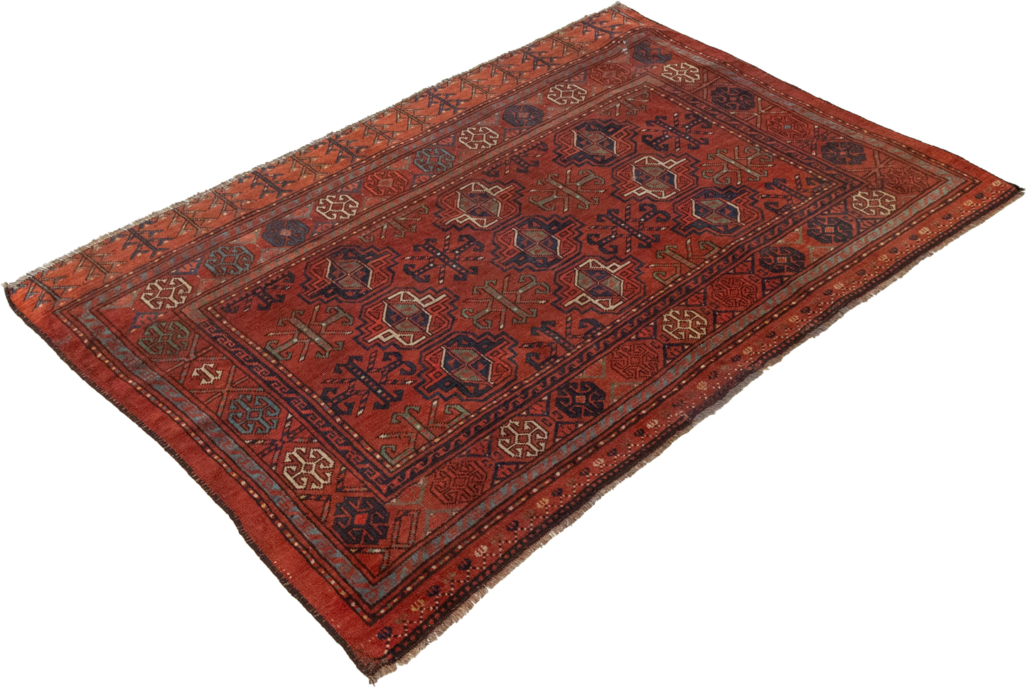 W 4.5 L 2.11 Tekeh Antique 100% Wool Hand-Woven All-Over Design - 53138