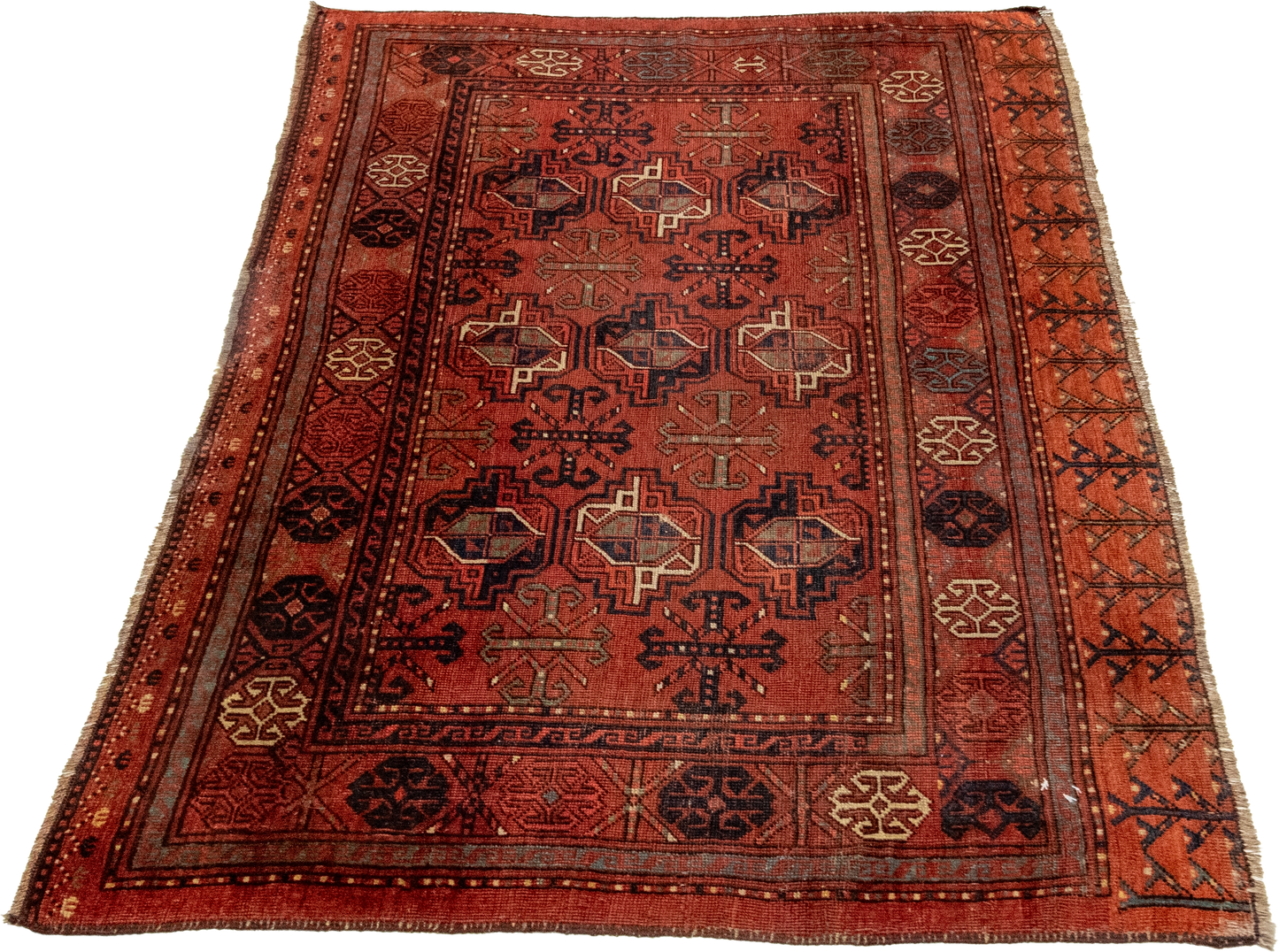 W 4.5 L 2.11 Tekeh Antique 100% Wool Hand-Woven All-Over Design - 53138