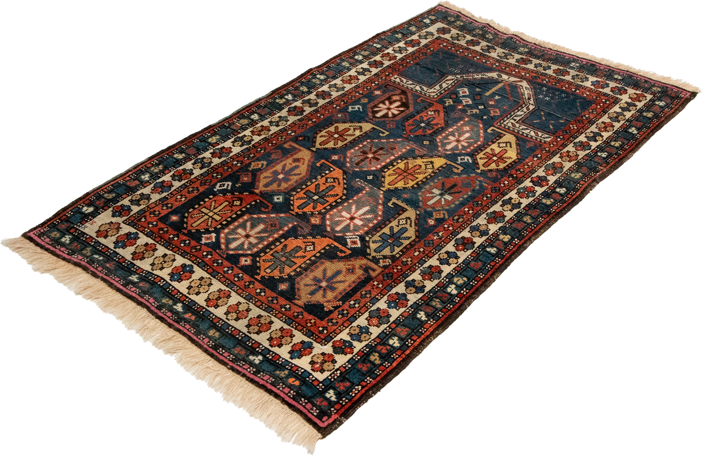 W 2.8 L 4.3 Karabagh Antique 100% Wool Hand-Woven All-Over Design - 53139
