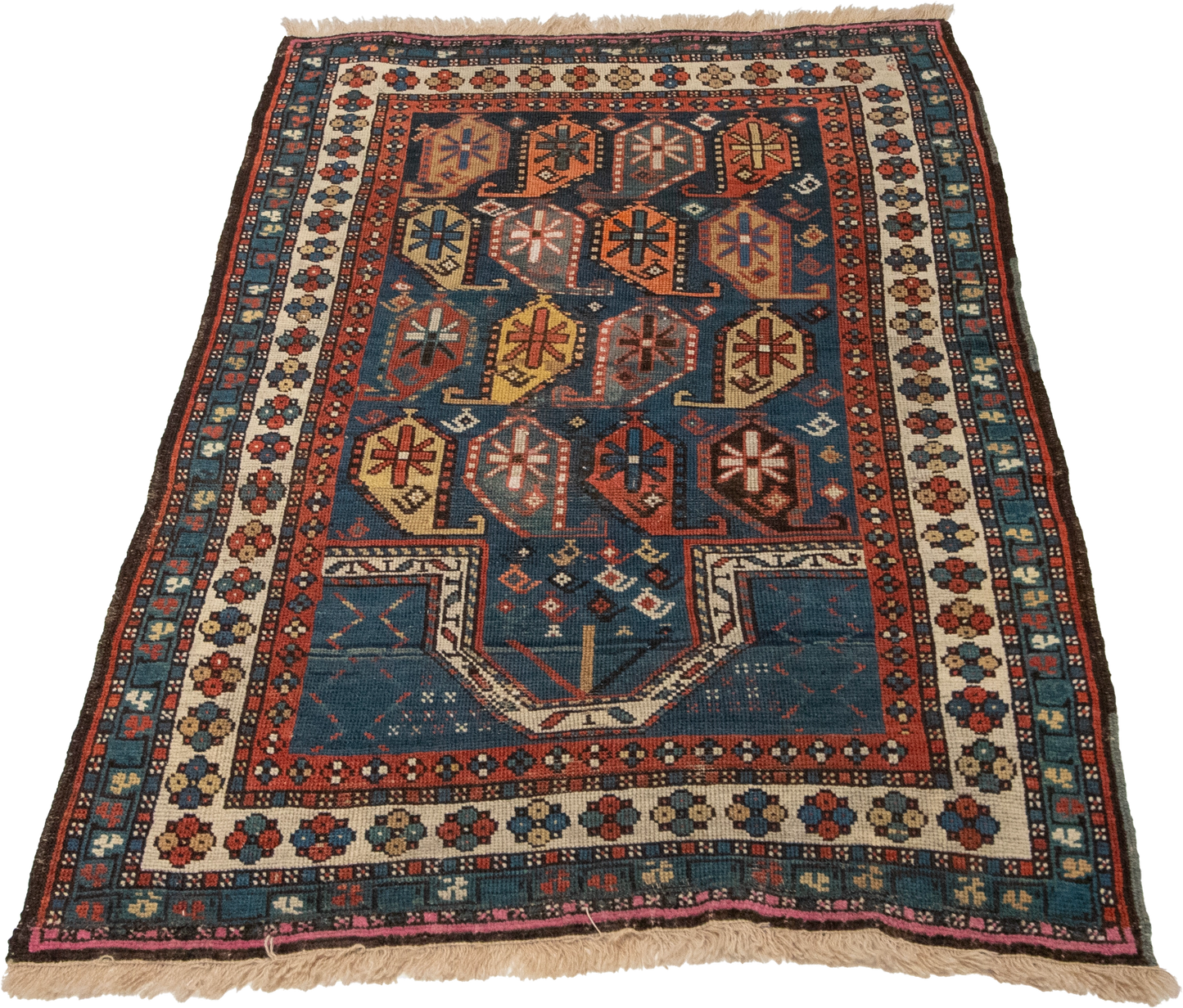 W 2.8 L 4.3 Karabagh Antique 100% Wool Hand-Woven All-Over Design - 53139