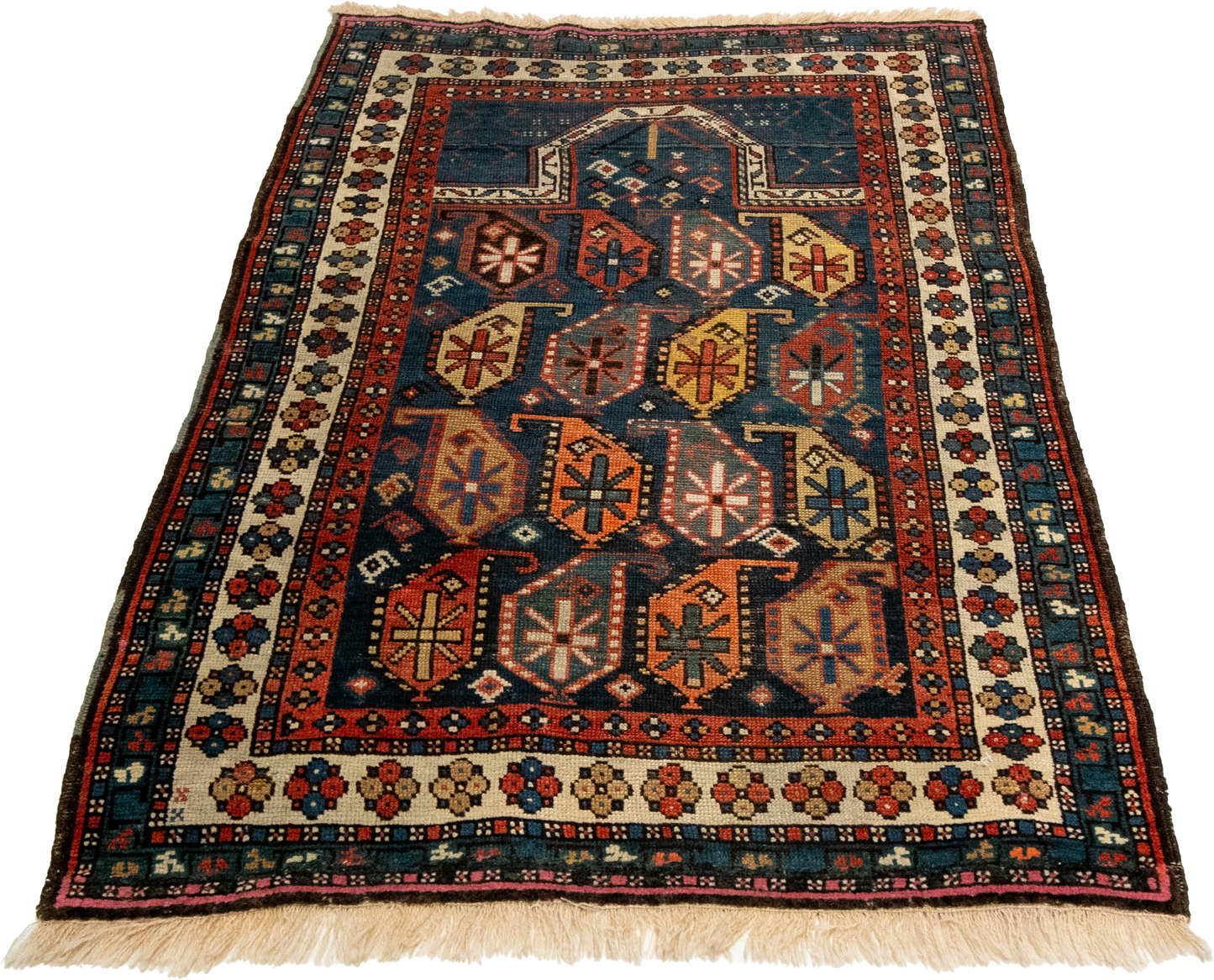W 2.8 L 4.3 Karabagh Antique 100% Wool Hand-Woven All-Over Design - 53139